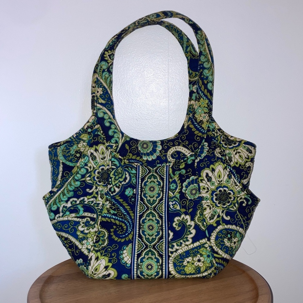 #5. Vera Bradley Floral Patterned Tote Bag - Blue and Green